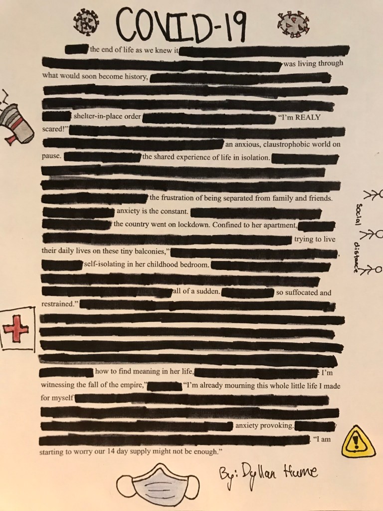 COVID Blocking Project, Dylan, Seattle, USA