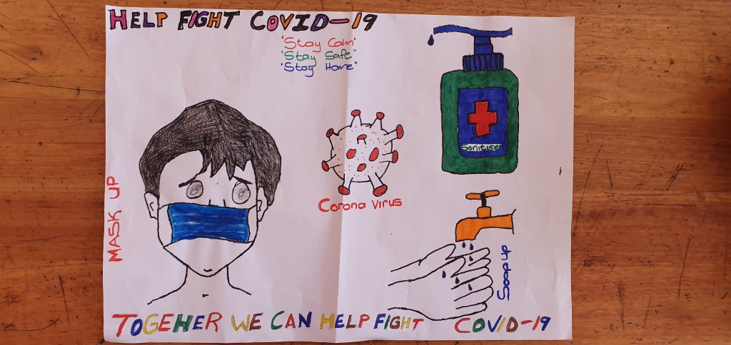 Poster Of Handwashing, Brady, 11, Kassiesbaai, Arniston, Western Cape, Africa