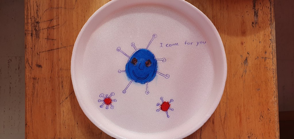 A Message On A Plate: Telling The World About The Virus, Enroy Leonard, 12, Kassiesbaai, Arniston, Western Cape, Africa