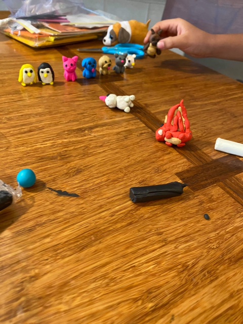 Clay figurines by Carlos Roldan, 11, Snohomish, WA, USA