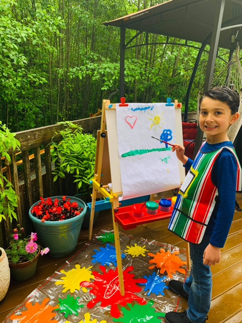 Happily painting, my favorite hobby by Jovan Gutierrez-Avendaño, 7, Mount Vernon, WA, USA