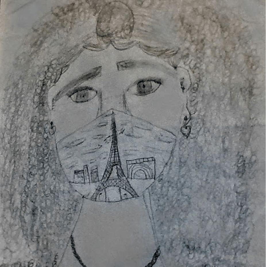 Quarantined Self-portrait by Gabrielle Brown, 10, USA