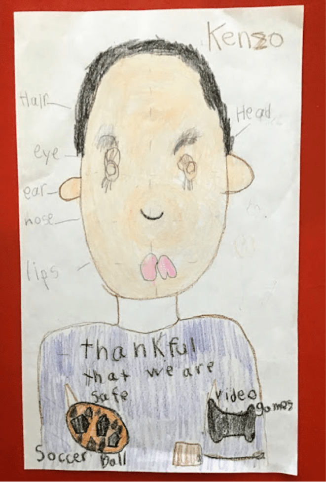 "Thankful we Are Safe" by Kenzo T., 6, USA